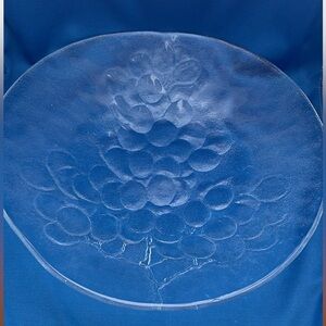 Kosta Boda Swedish Art Glass 13.5” inch Grapes Shallow bowl/Platter. Sweden